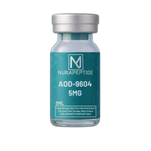 Nura Peptide AOD-9604 tyrosine-modified metabolic research vial.