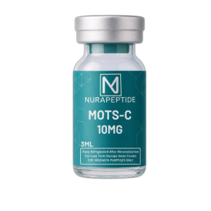 Nura Peptide MOTS-c Research Compound Nura Peptide MOTS-c mitochondrial regulatory research vial.