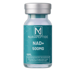 Nura Peptide NAD+ high purity cellular coenzyme research vial.