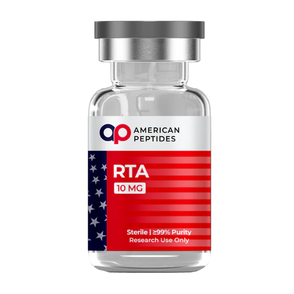 American Peptides RTA Retatrutide Research Vial Vial of American Peptides RTA Retatrutide compound for advanced laboratory analysis. Take 10% off with coupon code ROBERTO10.