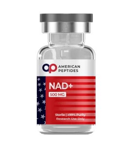 American Peptides NAD+ active coenzyme vial for cellular energy and longevity analysis.