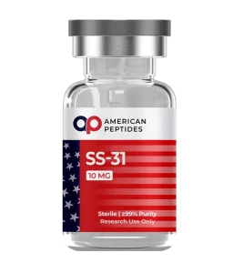 American Peptides SS-31 research peptide vial for mitochondrial tissue analysis.