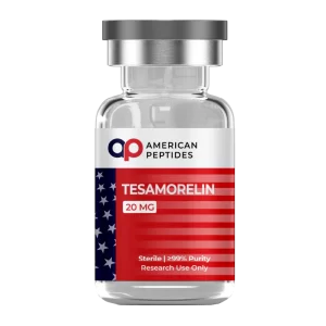 American Peptides Tesamorelin Research Peptide Vial Vial of American Peptides Tesamorelin research grade compound for scientific testing. Take 10% off with coupon code ROBERTO10.