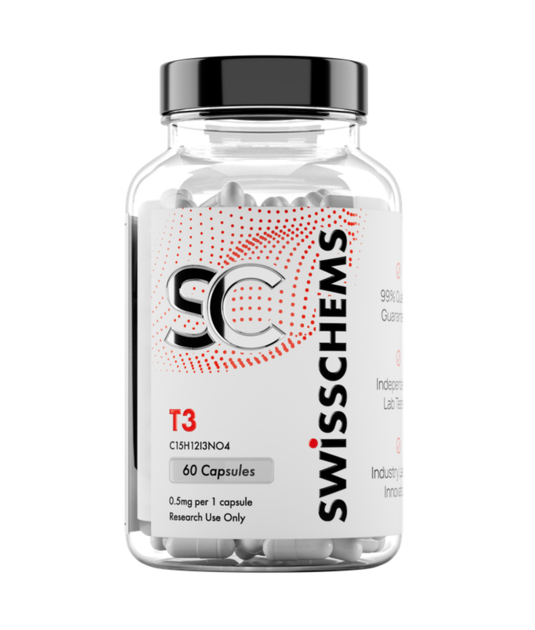 Liothyronine T3 research compound capsule bottle with unarchive voucher code savings.