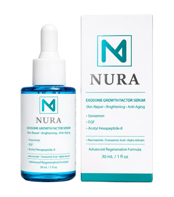 Nura Peptide Exosome Growth Factor Serum product bottle.